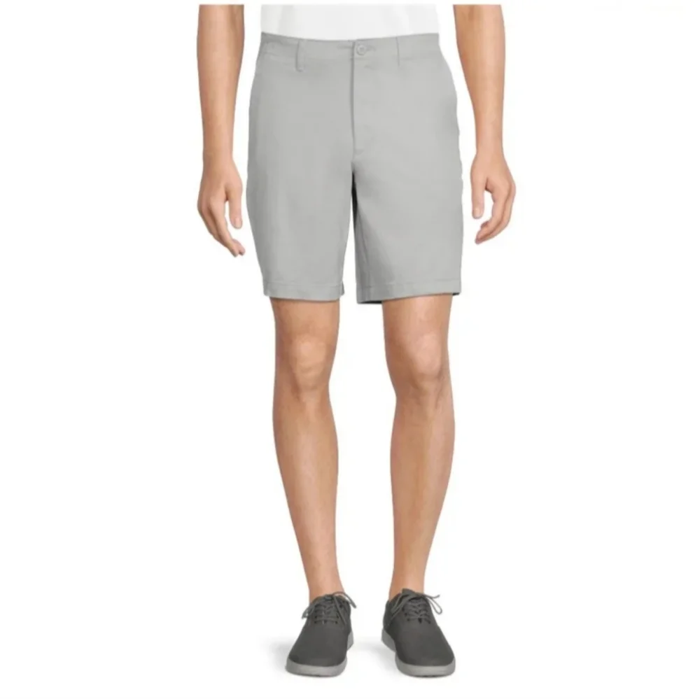 George Men's Size 42 Flat Front Shorts Above the Knee Soft Silver NWT
